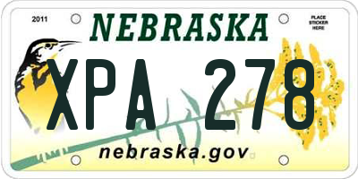 NE license plate XPA278