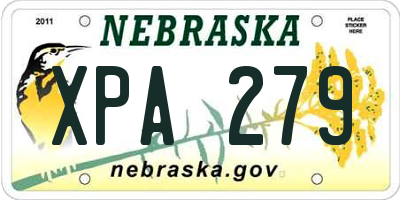 NE license plate XPA279