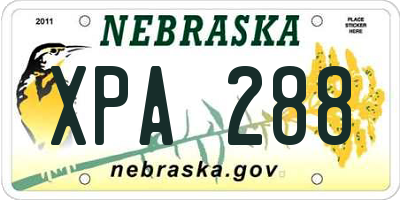 NE license plate XPA288