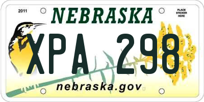 NE license plate XPA298