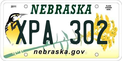 NE license plate XPA302