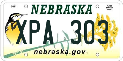 NE license plate XPA303