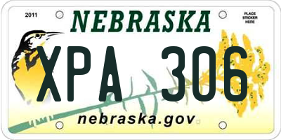 NE license plate XPA306
