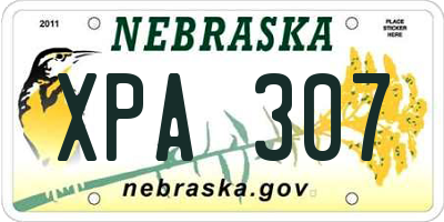 NE license plate XPA307