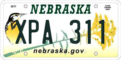 NE license plate XPA311