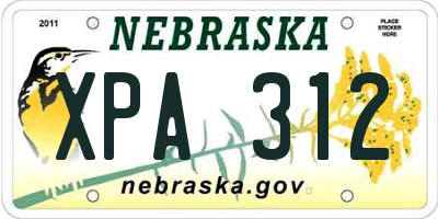 NE license plate XPA312
