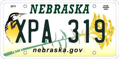 NE license plate XPA319
