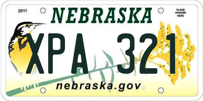 NE license plate XPA321