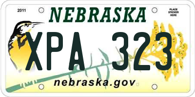 NE license plate XPA323