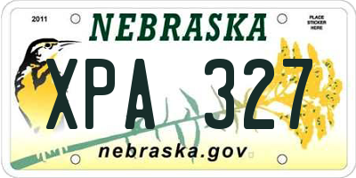NE license plate XPA327