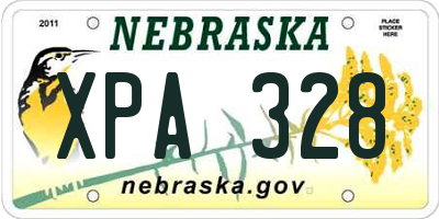 NE license plate XPA328