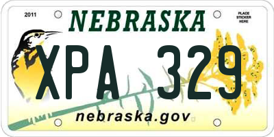 NE license plate XPA329