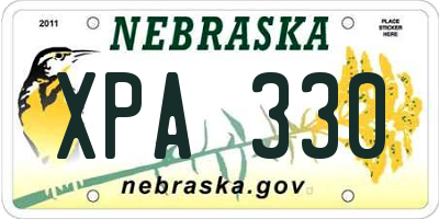 NE license plate XPA330