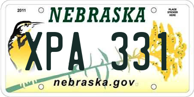 NE license plate XPA331