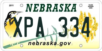 NE license plate XPA334