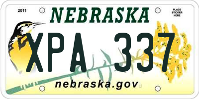 NE license plate XPA337