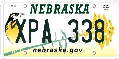 NE license plate XPA338