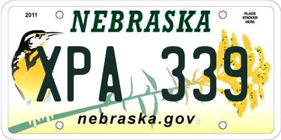 NE license plate XPA339