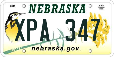 NE license plate XPA347