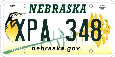 NE license plate XPA348