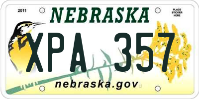 NE license plate XPA357