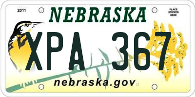 NE license plate XPA367