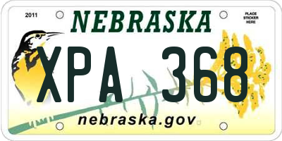 NE license plate XPA368