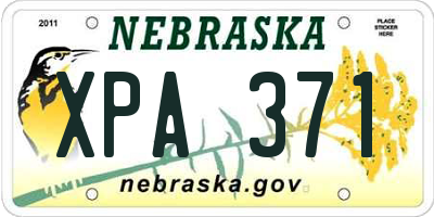NE license plate XPA371