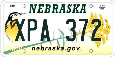 NE license plate XPA372
