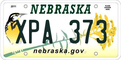 NE license plate XPA373
