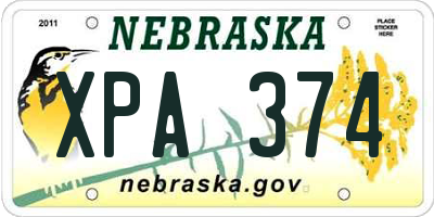 NE license plate XPA374