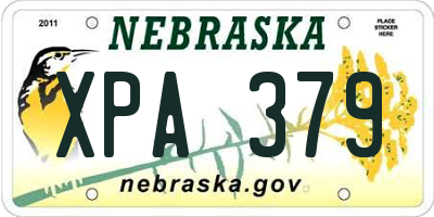 NE license plate XPA379