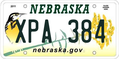 NE license plate XPA384