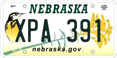 NE license plate XPA391