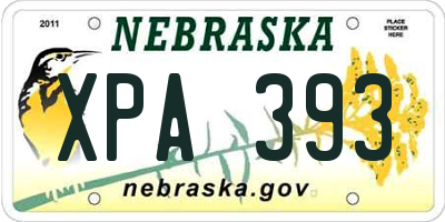 NE license plate XPA393