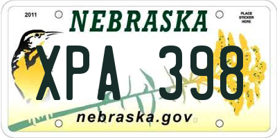 NE license plate XPA398