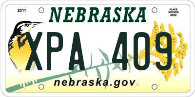 NE license plate XPA409