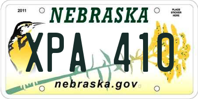 NE license plate XPA410