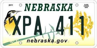 NE license plate XPA411