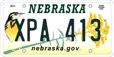 NE license plate XPA413