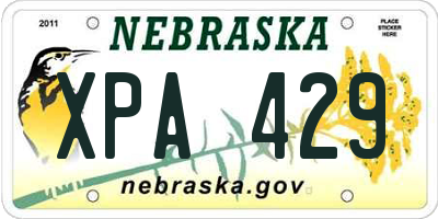 NE license plate XPA429