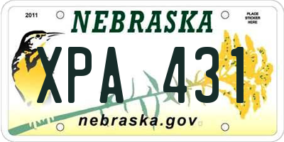 NE license plate XPA431