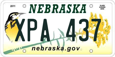 NE license plate XPA437