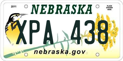 NE license plate XPA438