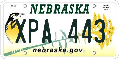 NE license plate XPA443