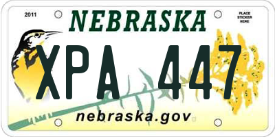 NE license plate XPA447