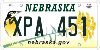NE license plate XPA451