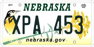 NE license plate XPA453