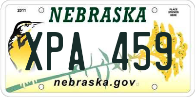 NE license plate XPA459