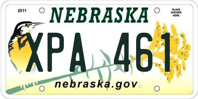 NE license plate XPA461